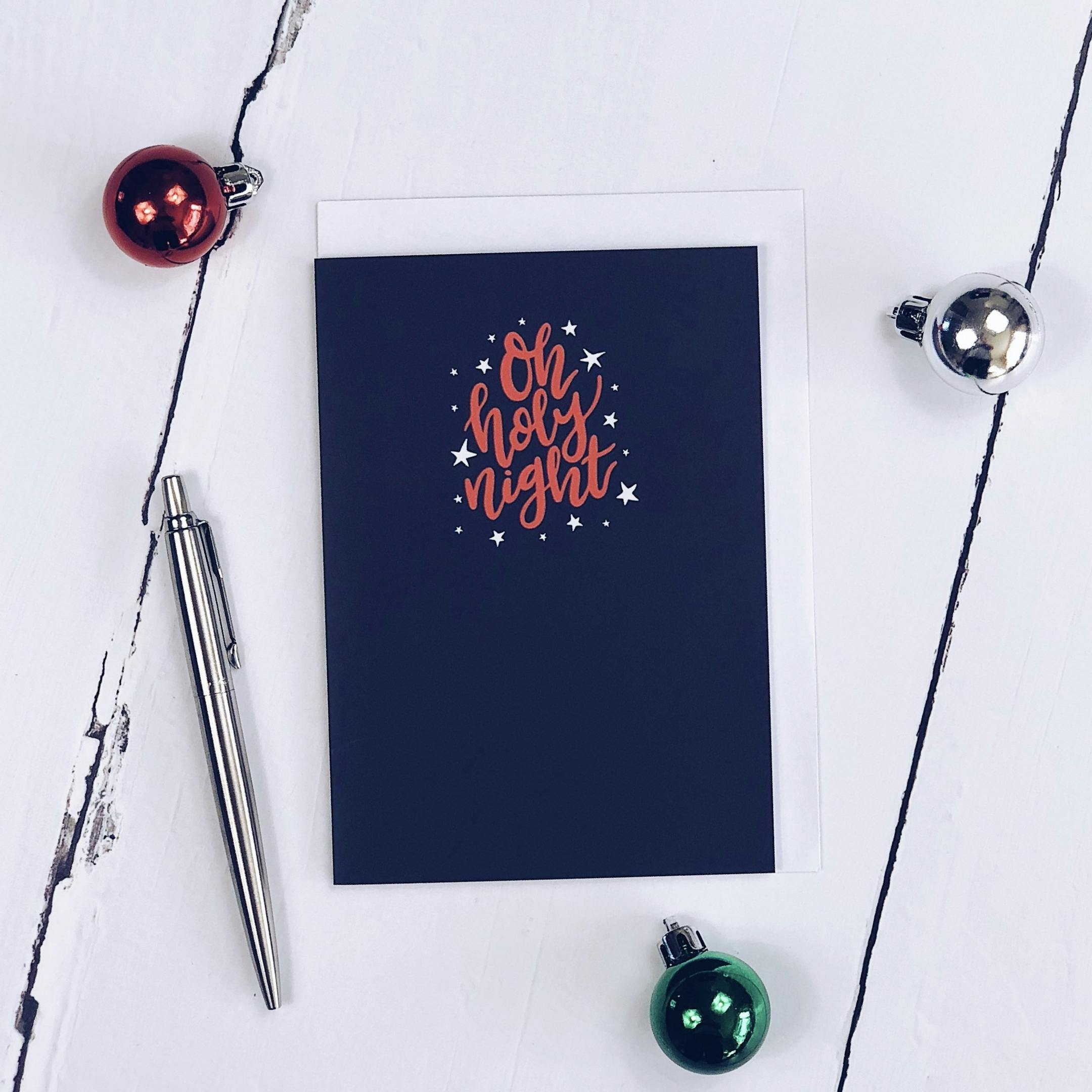 Navy Merry And Bright Christmas Card - Izzy and Pop