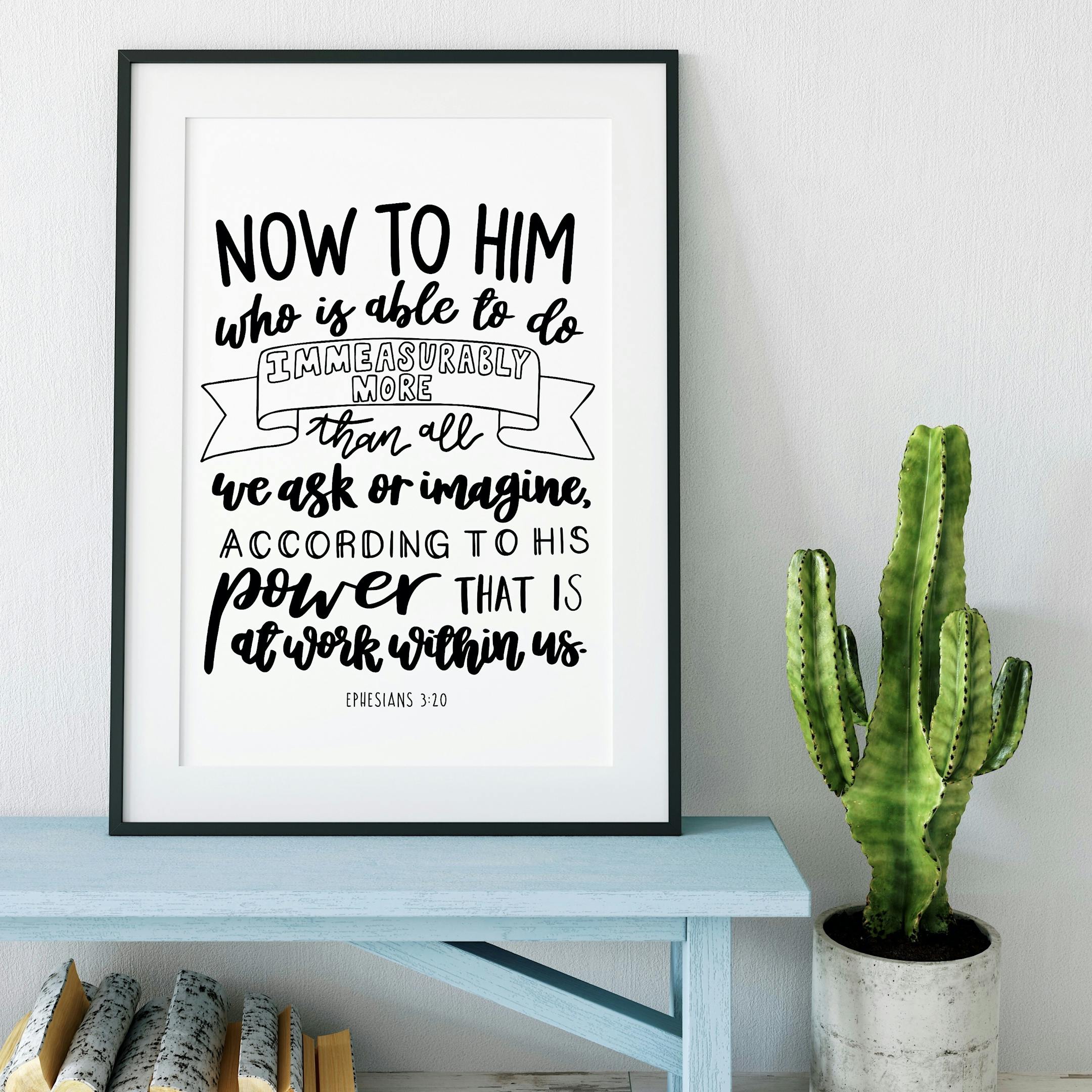 Now To Him Who Is Able Print - Ephesians 3:20 - Izzy and Pop