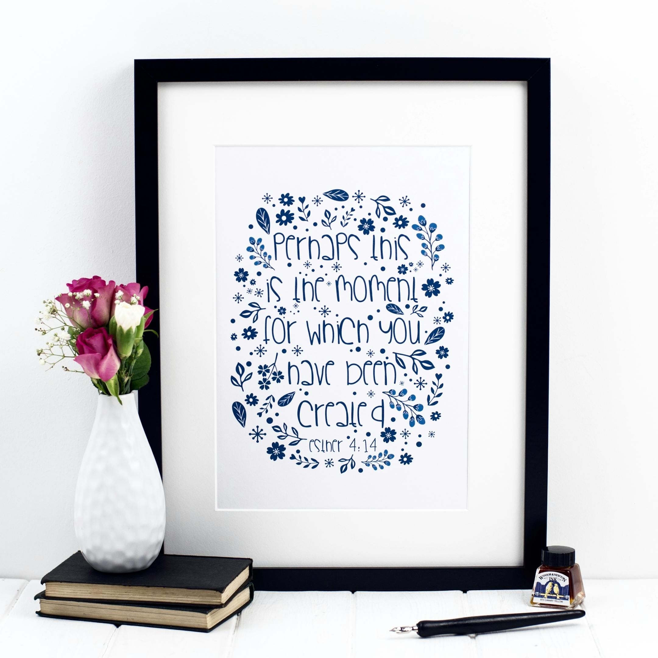 Perhaps This Is The Moment For Which You Have Been Created Print - Esther 4:14 - Izzy and Pop