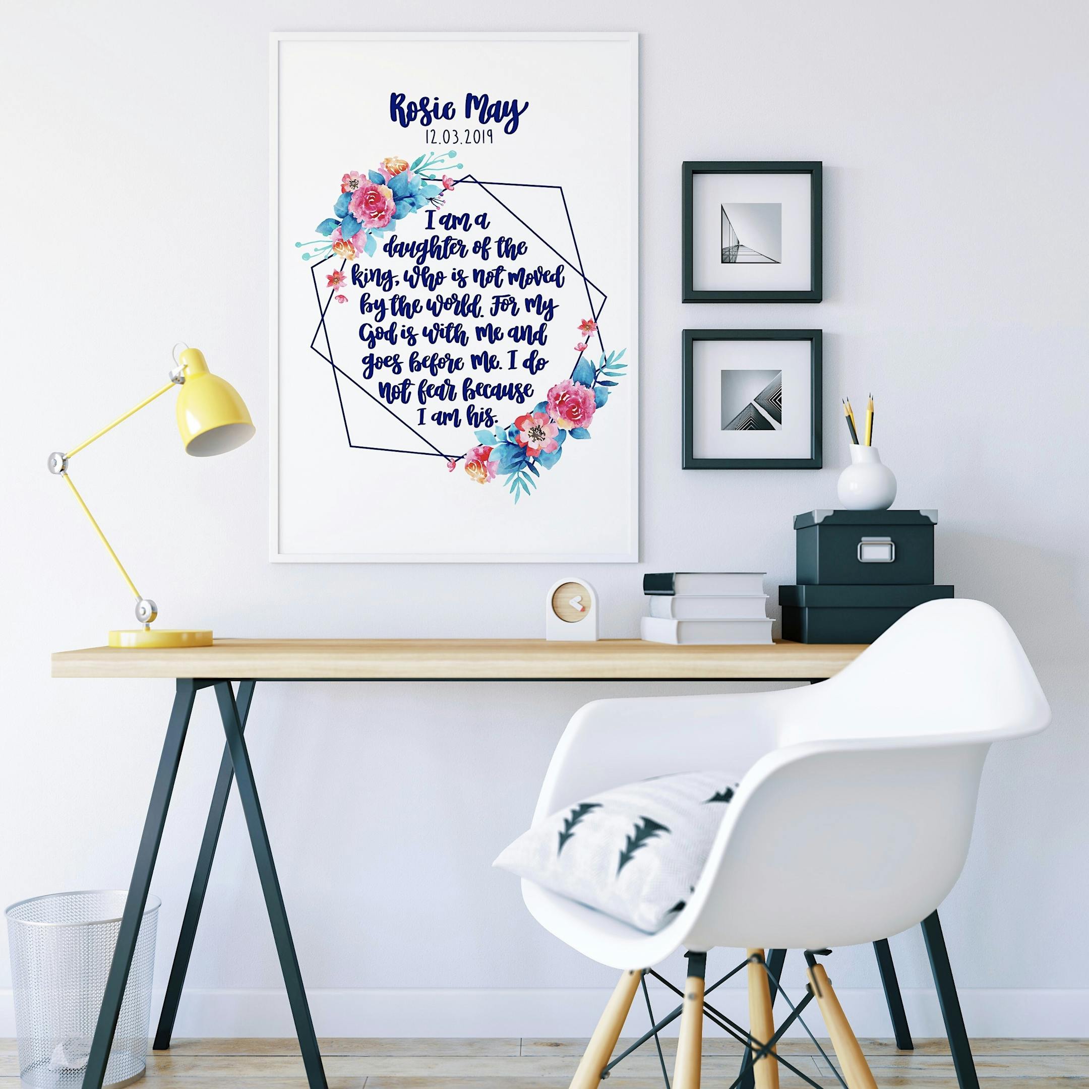 Personalised Geo Print 2 - I Am A Daughter Of The King - Izzy and Pop
