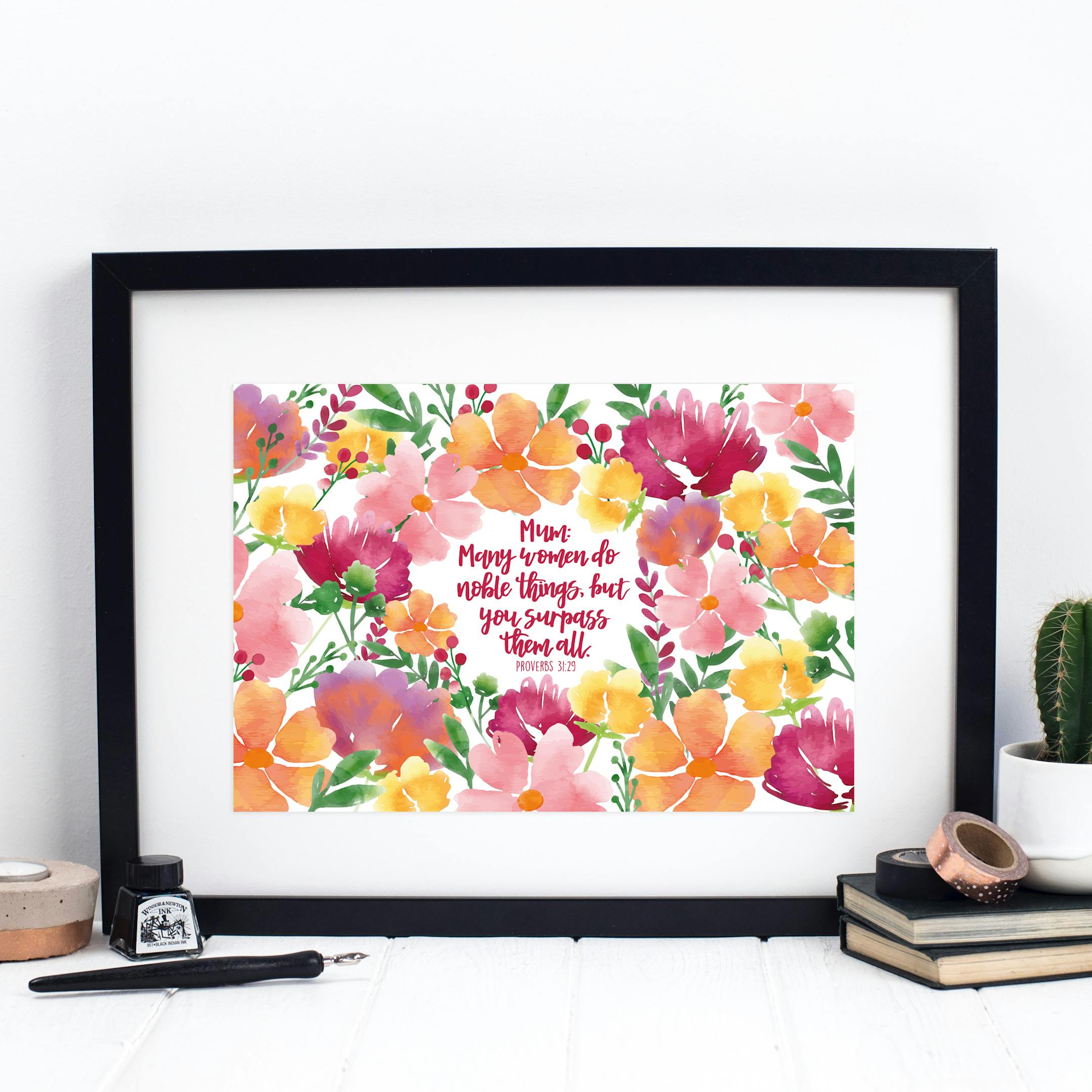 Proverbs 31:29 Print - Many Women Do Noble Things - Izzy and Pop