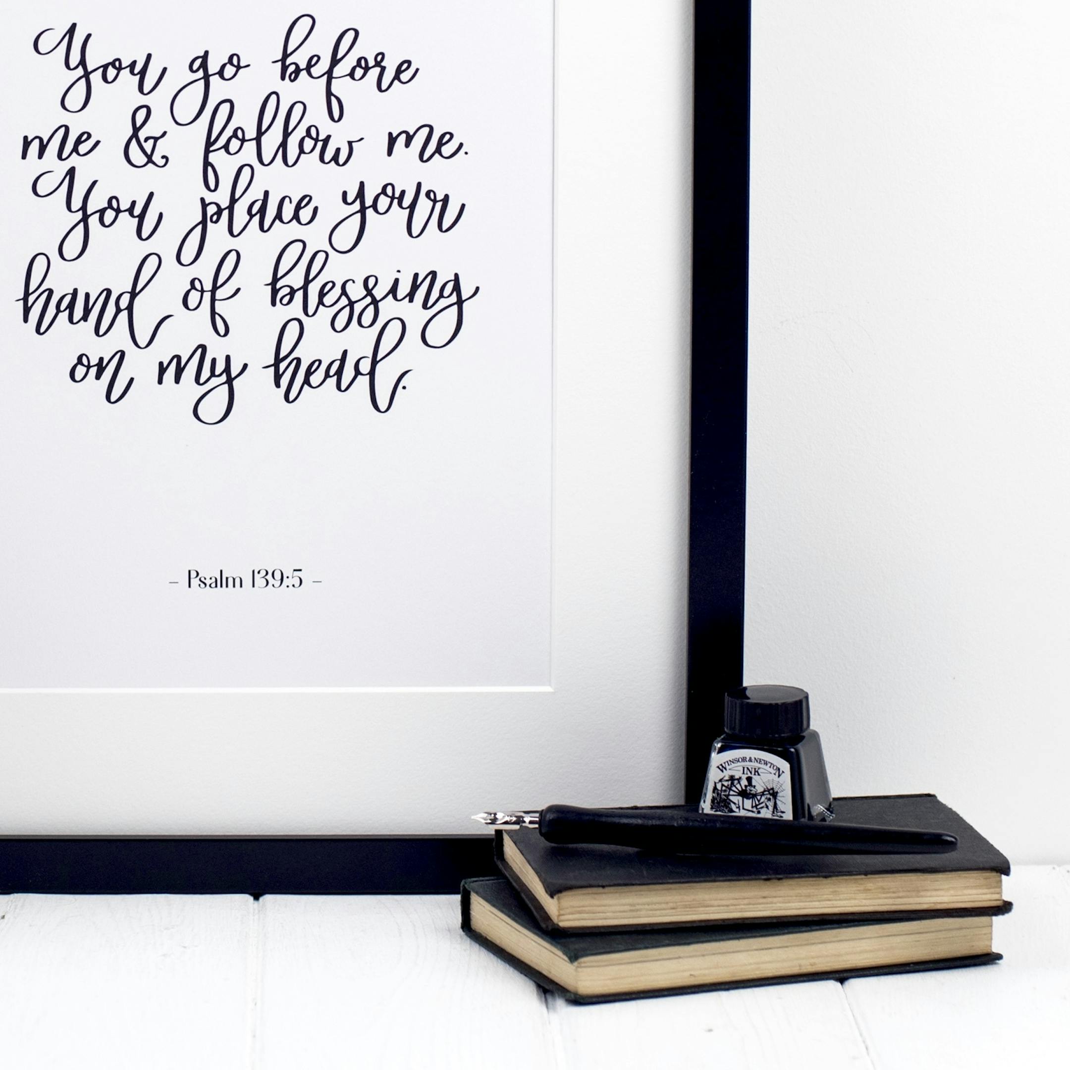 Psalm 139:5 Print - You Go Before Me - Izzy and Pop