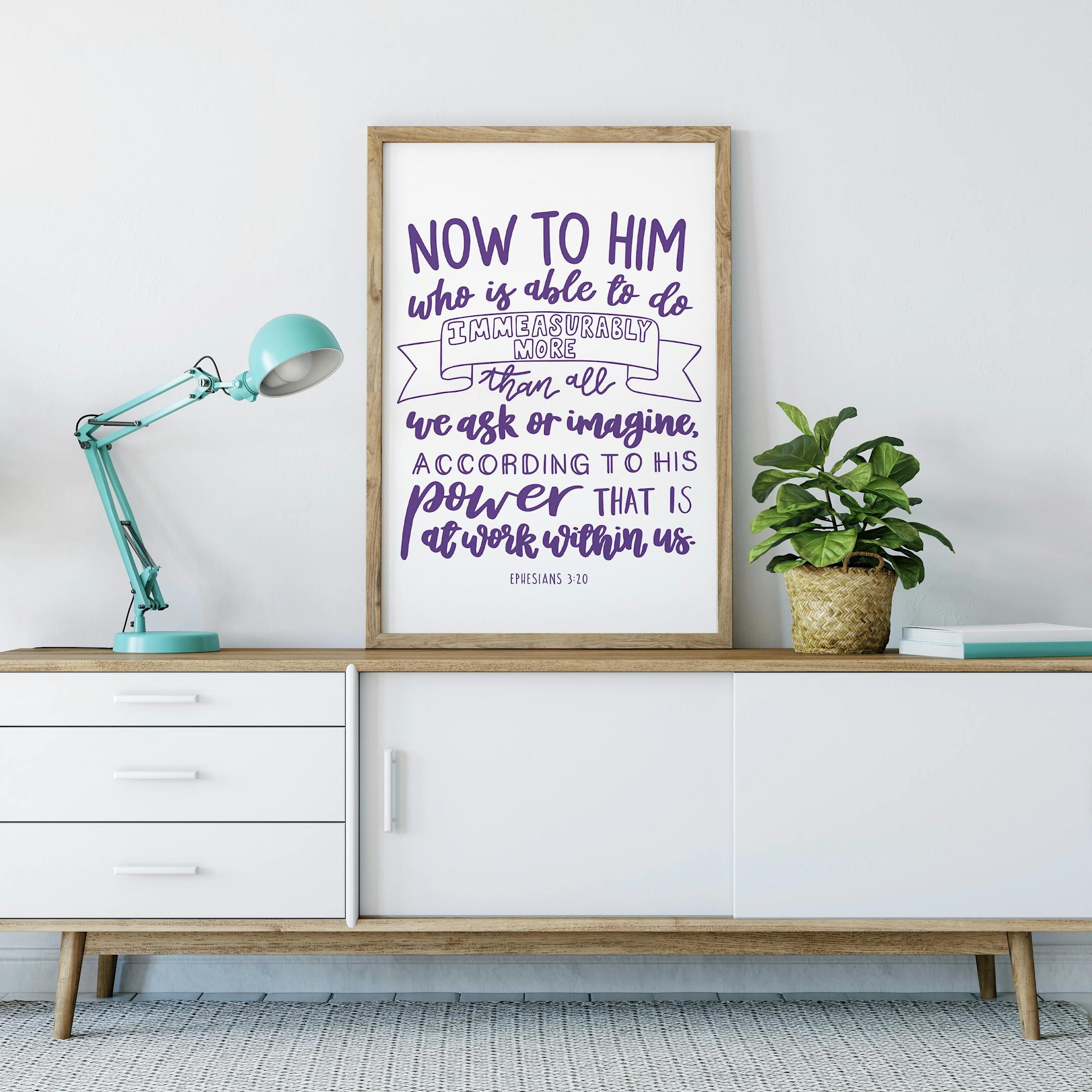 Purple Ephesians 3:20 Print - Now To Him Who Is Able - Izzy and Pop