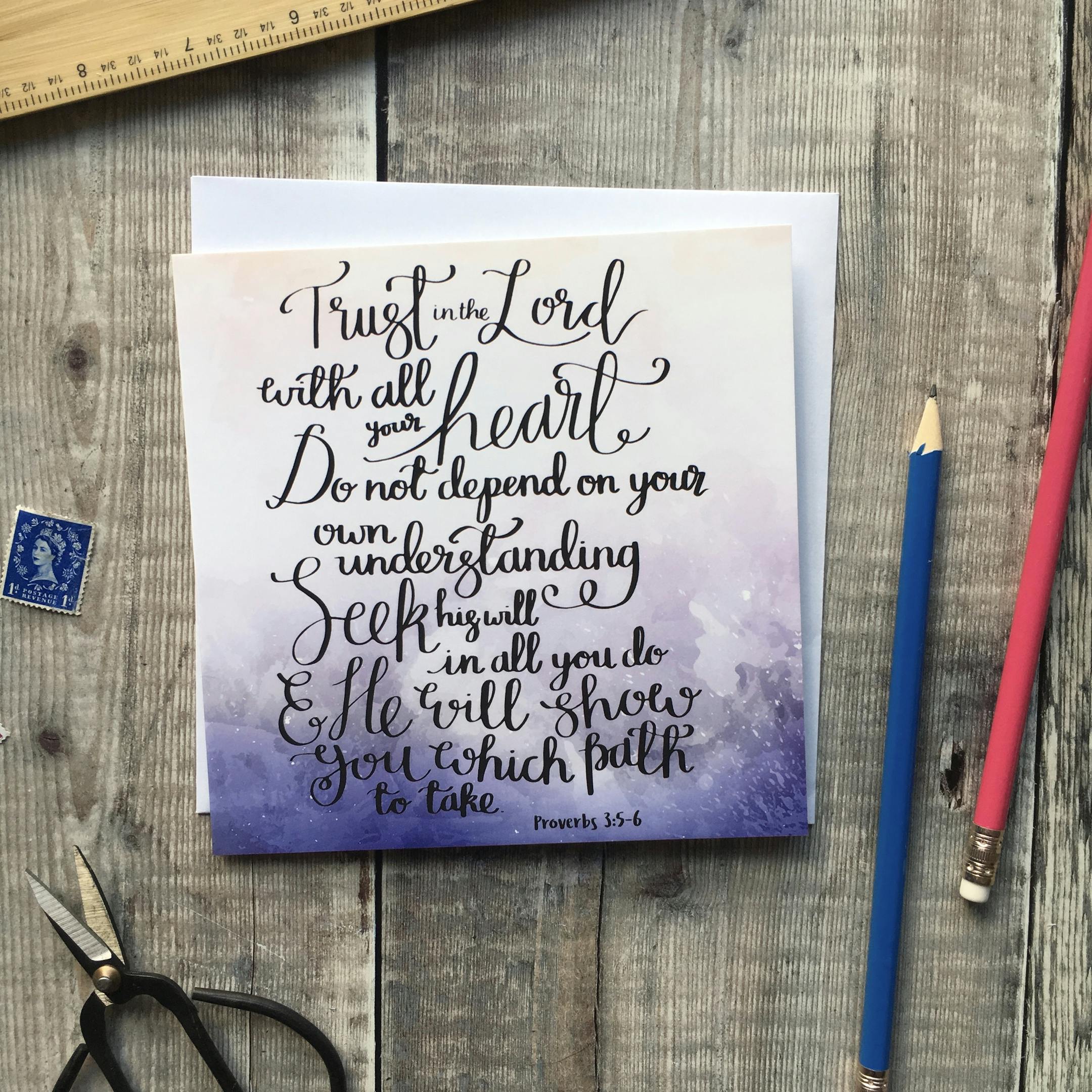 Trust in the Lord Luxury Card - Proverbs 3:5-6 - Izzy and Pop