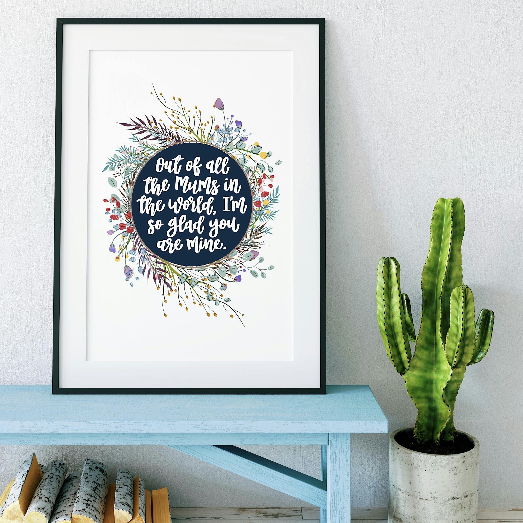 White Background Out Of All The Mums Print - Izzy and Pop