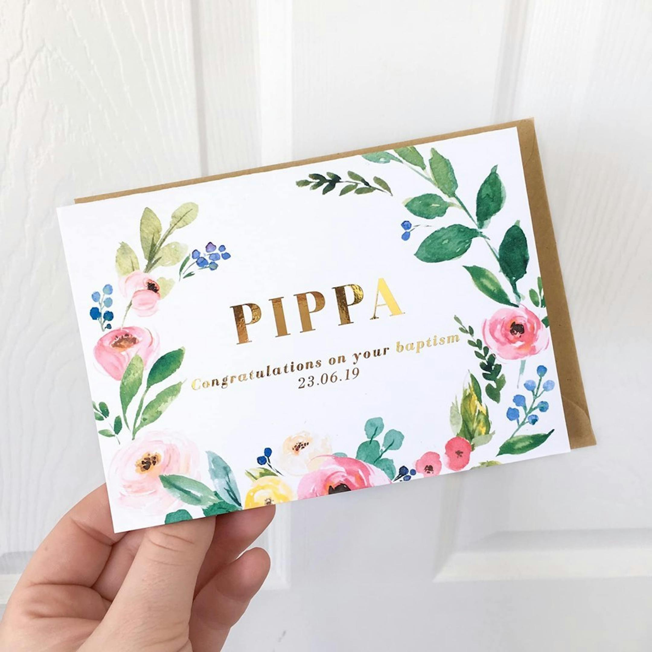 Pippa Gold Foil lettering personalised Christian cards by Designed by Libby at Cheerfully Given