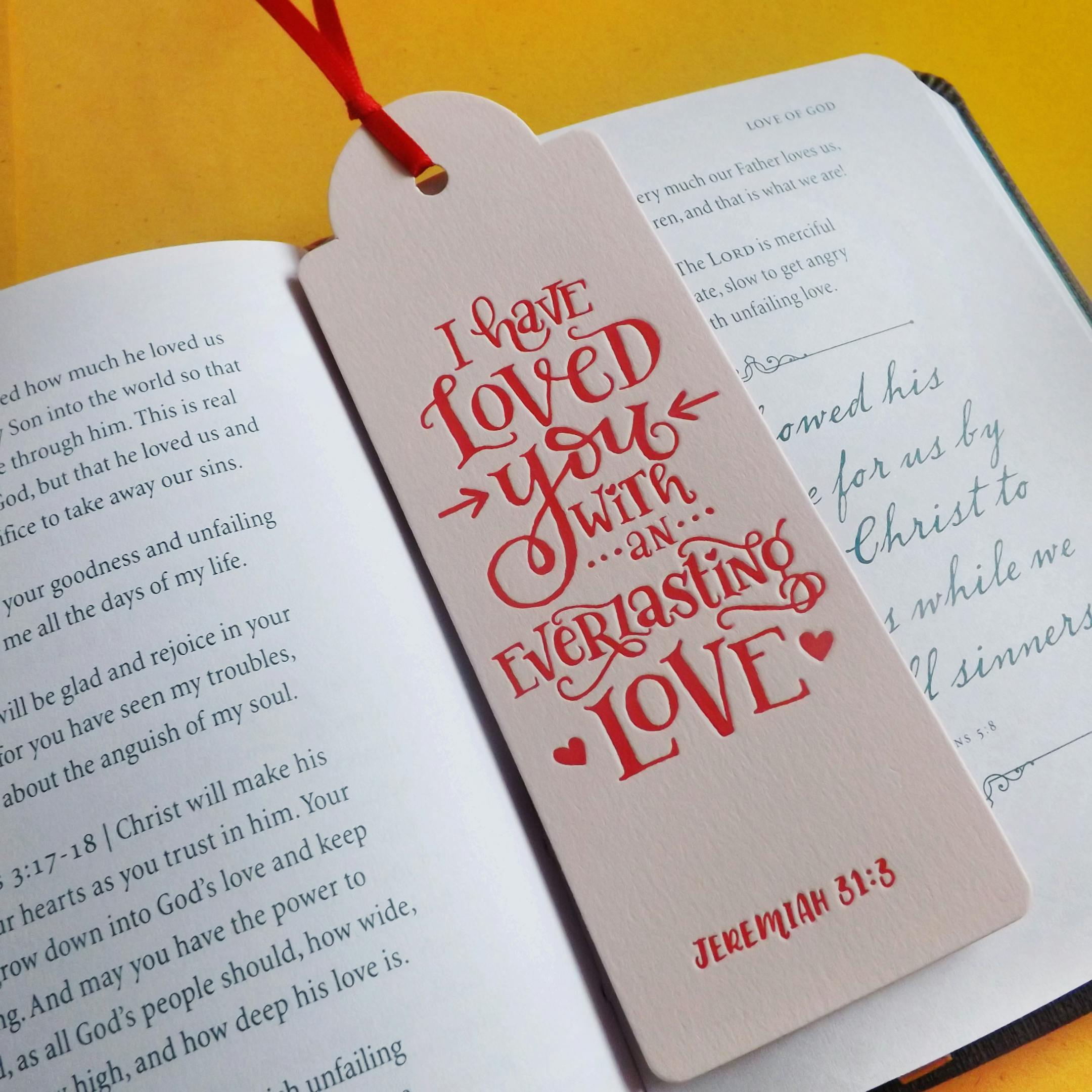 Love Letterpress Christian Bookmarks | The Mustard Seed Press | Bible Journaling Supplies UK | Cheerfully Given