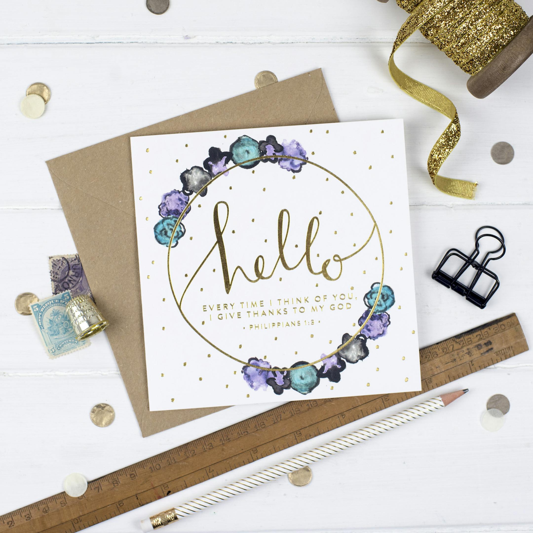 Luxury Christian Card - Philippians 1:3