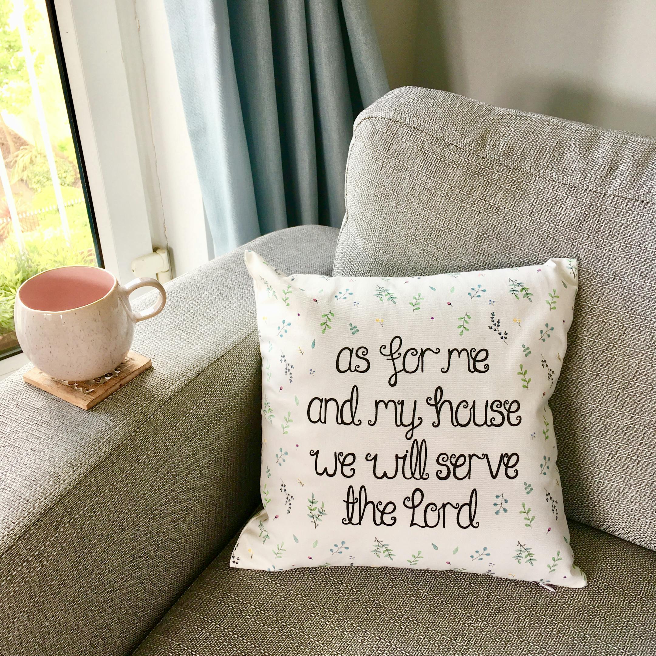 As for me and my house Christian Cushion | Treasured Creativity | Cheerfully Given