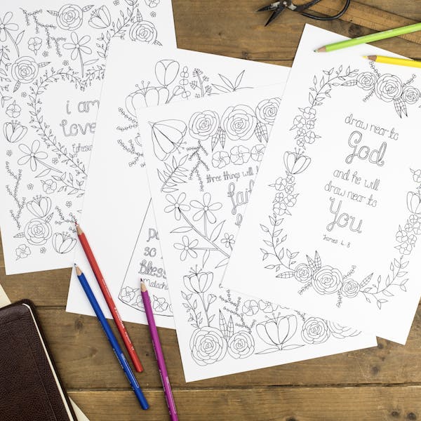Christian Adult Colouring Pages | Treasured Creativity | Cheerfully Given - Christian Activities UK