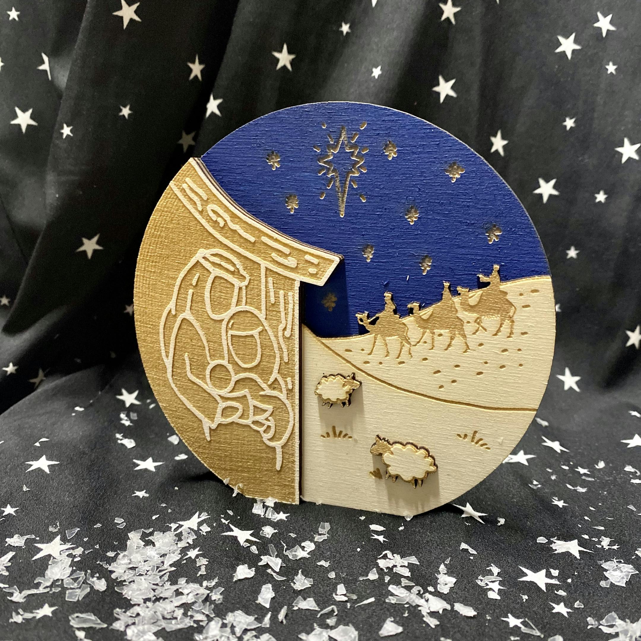 Freestanding Nativity Scene | This Little L @ Cheerfully Given - Christian Secret Santa Gifts