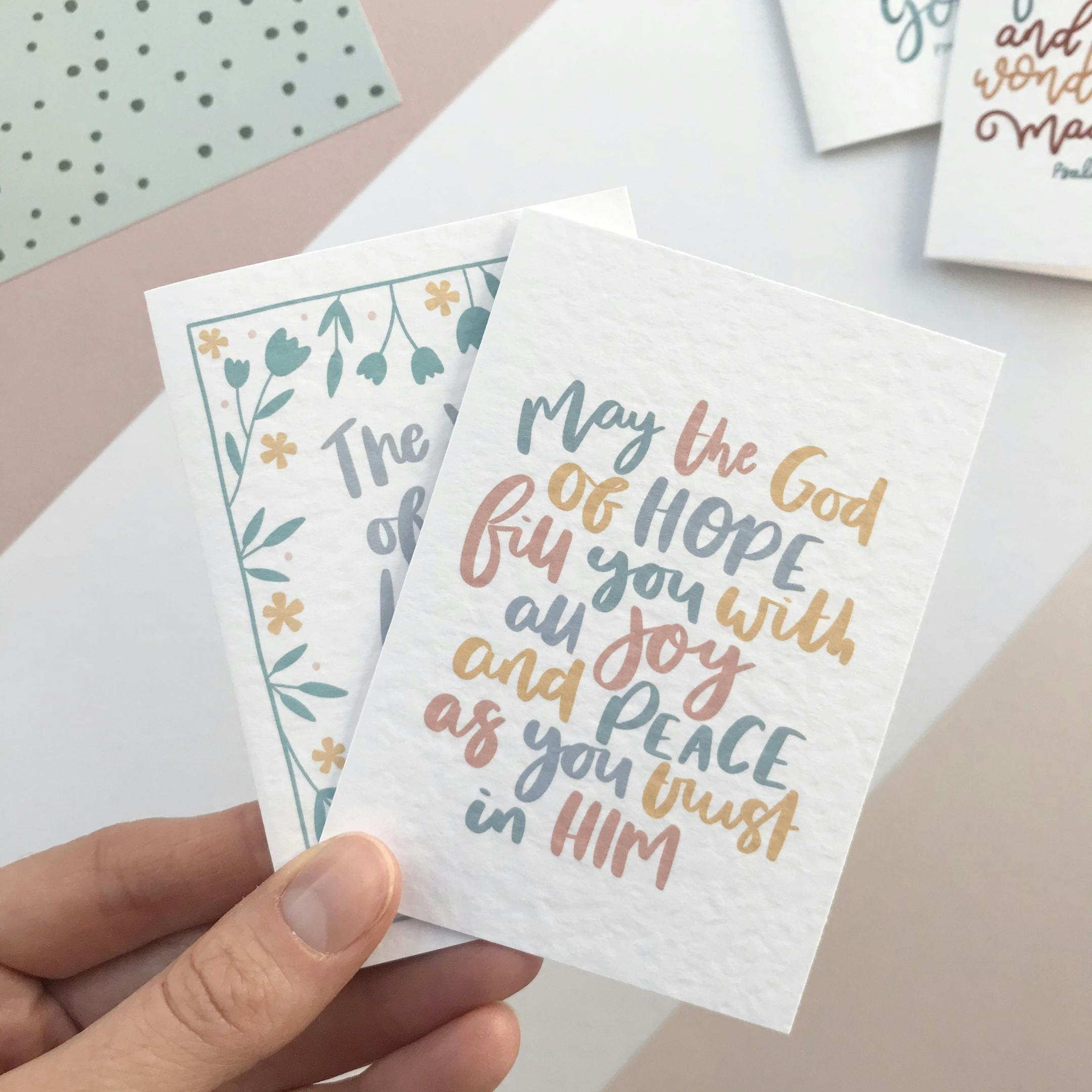 Mini Bible Christian Notecards | The Lettering Tree | Cheerfully Given
