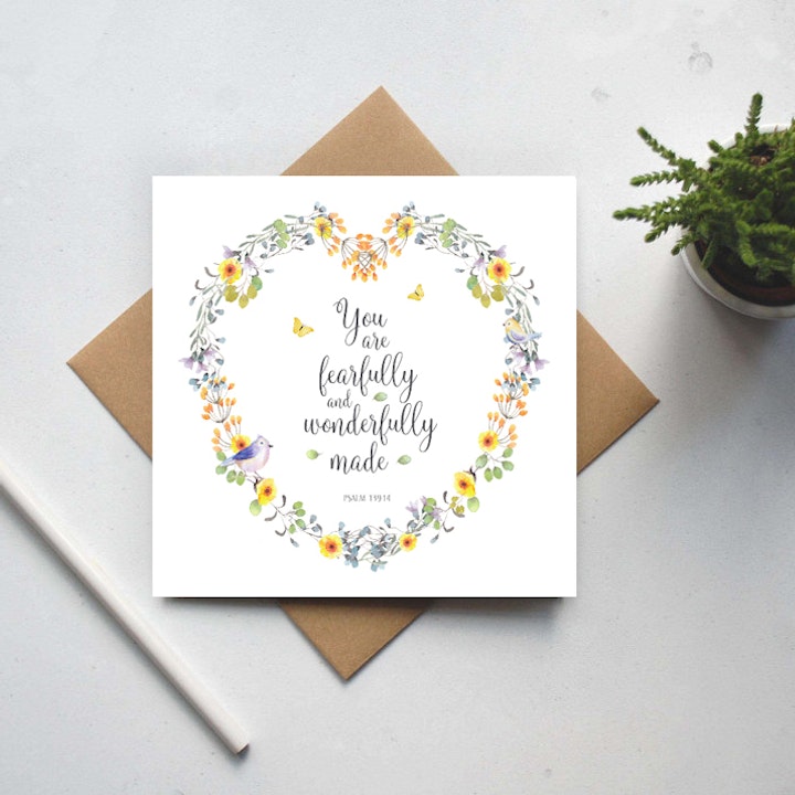 Fearfully and Wonderfully Made - New Baby Card -… | Cheerfully Given